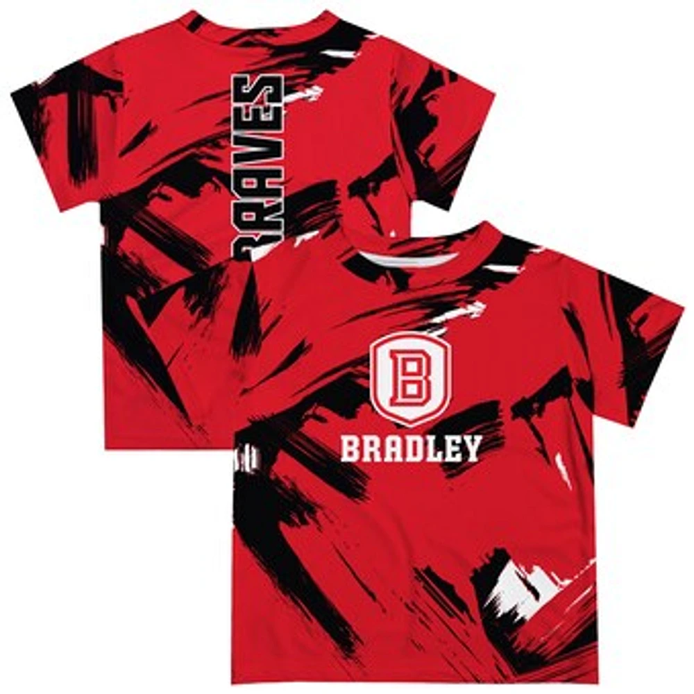Youth Vive La Fete Red Bradley Braves Paint Brush T-Shirt