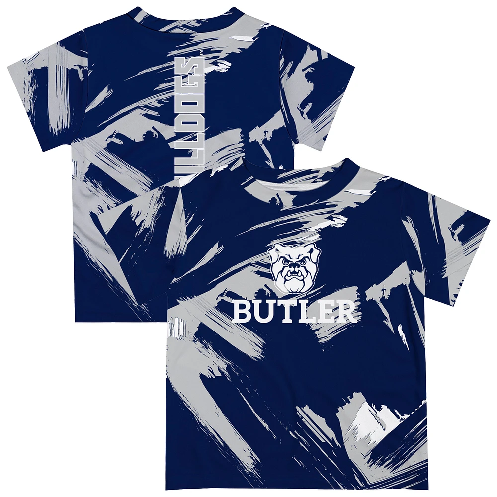 Youth Vive La Fete Navy Butler Bulldogs Paint Brush T-Shirt