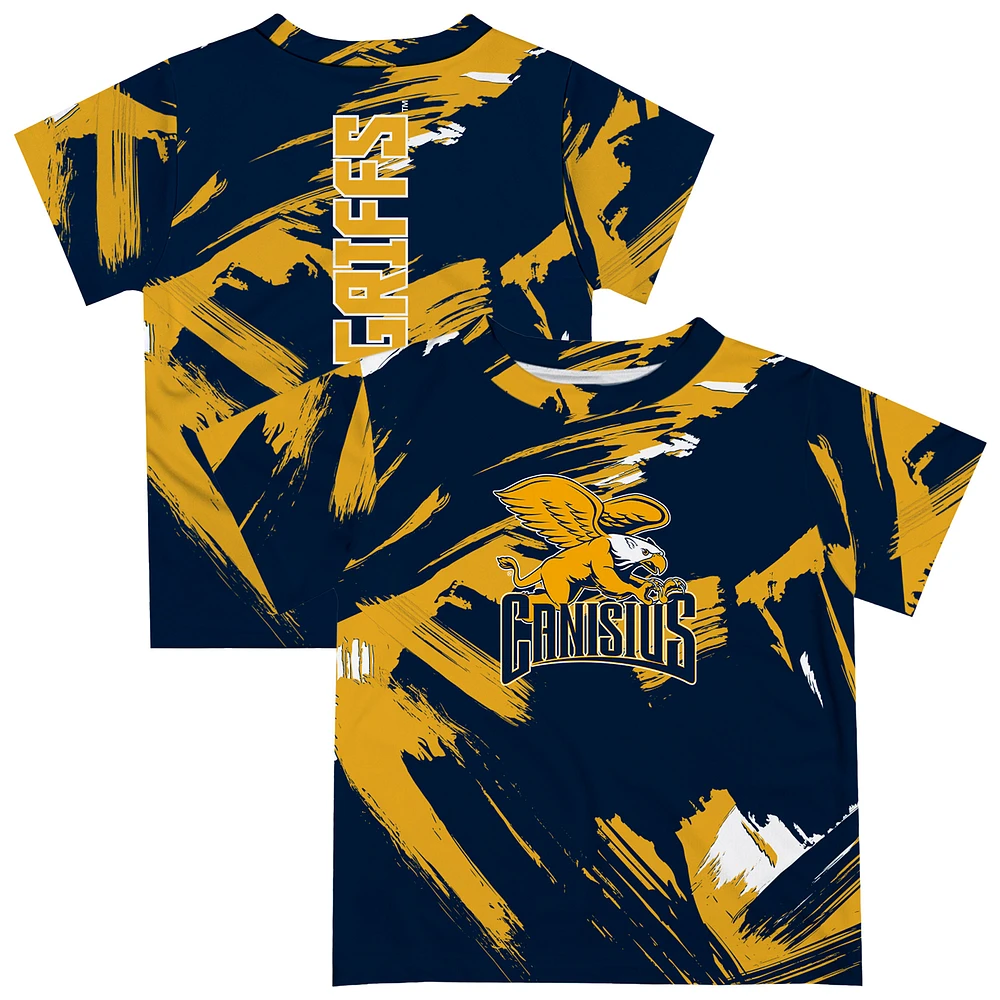 Youth Vive La Fete Blue Canisius College Golden Griffins Paint Brush T-Shirt