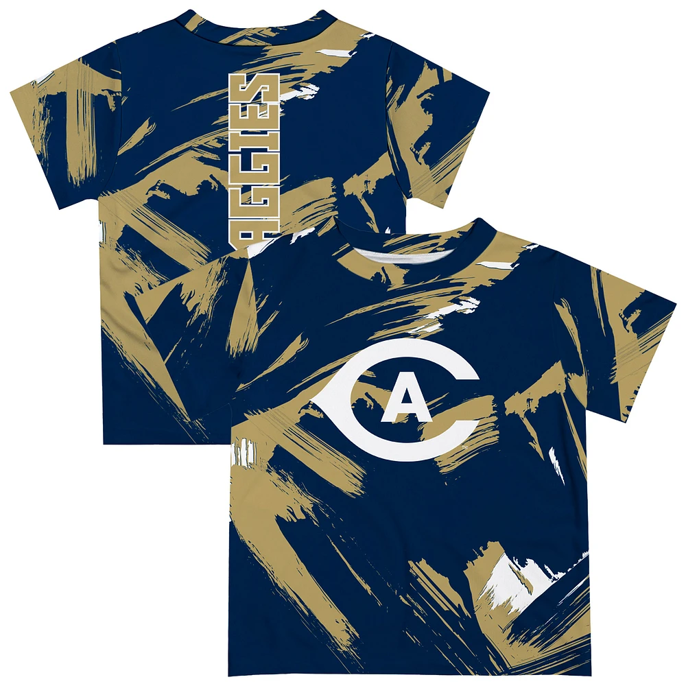 Youth Vive La Fete Navy UC Davis Aggies Paint Brush T-Shirt