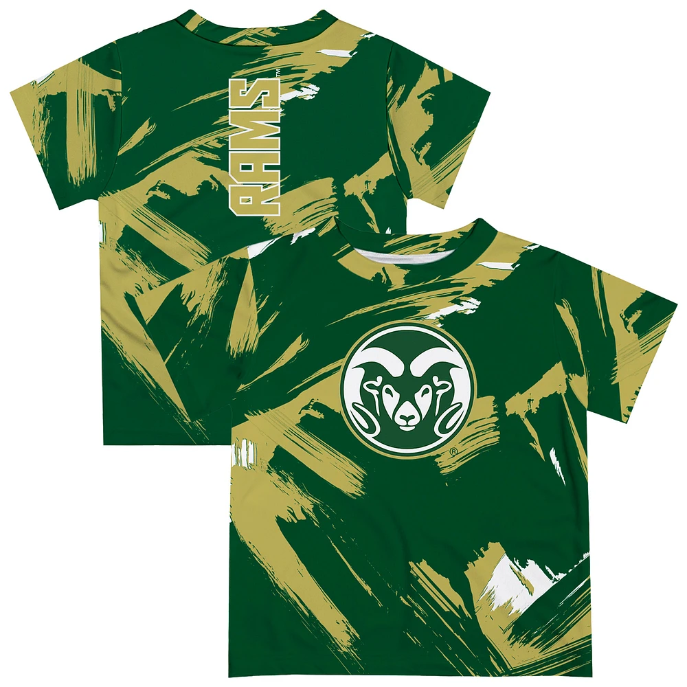 Youth Vive La Fete Green Colorado State Rams Paint Brush T-Shirt