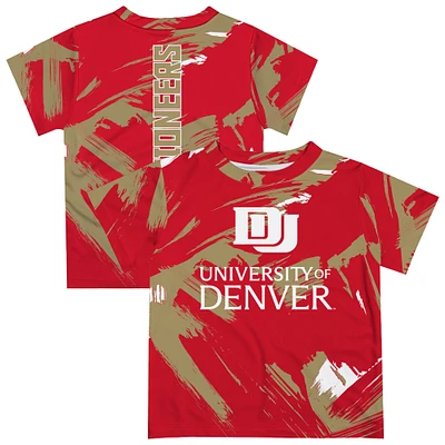 Youth Vive La Fete Crimson Denver Pioneers Paint Brush T-Shirt