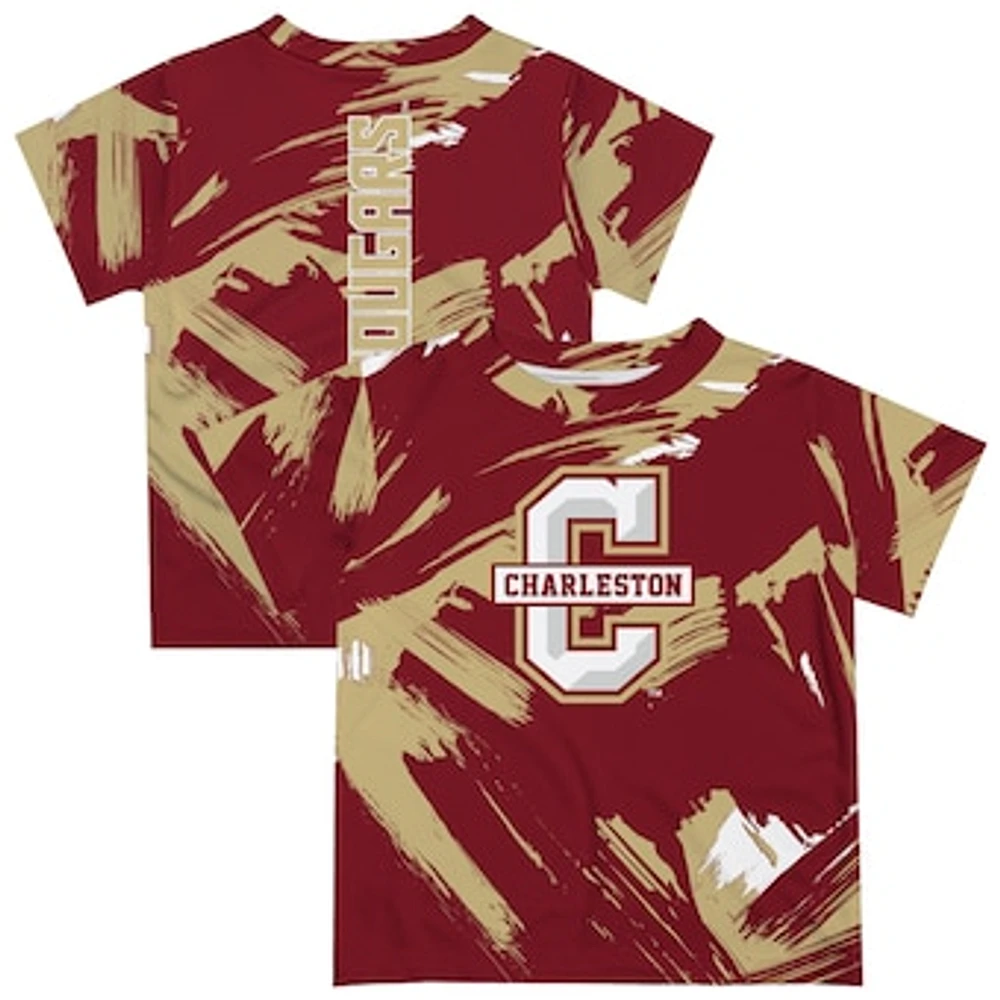 Youth Vive La Fete Maroon Charleston Cougars Paint Brush T-Shirt