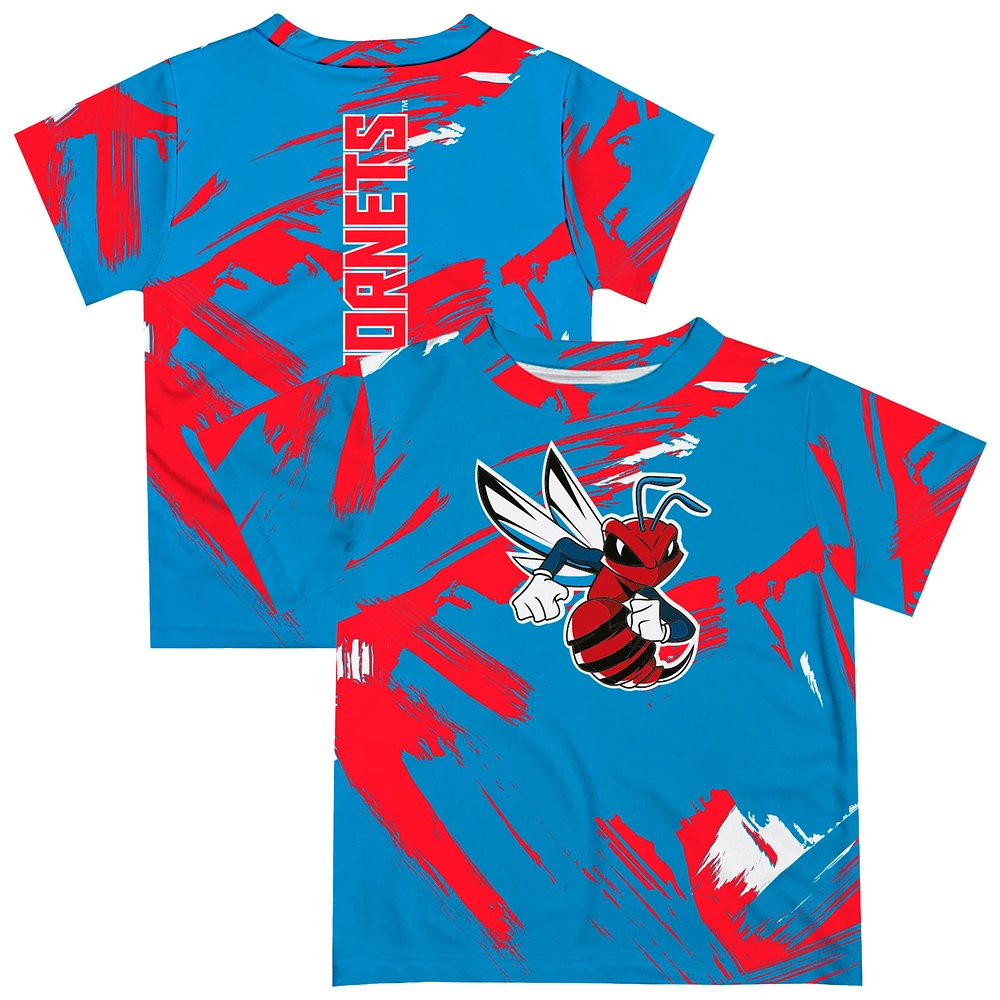 Youth Vive La Fete Light Blue Delaware State Hornets Paint Brush T-Shirt