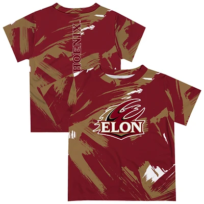 Youth Vive La Fete Maroon Elon Phoenix Paint Brush T-Shirt