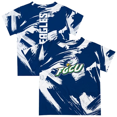 Youth Vive La Fete Blue Florida Gulf Coast Eagles Paint Brush T-Shirt