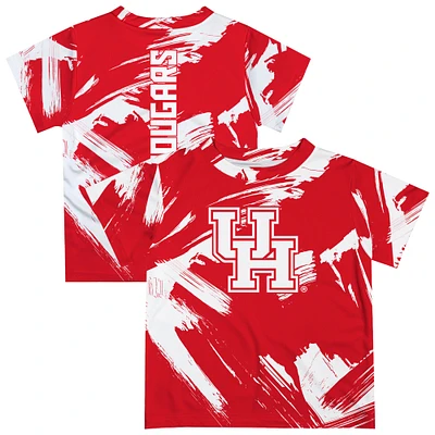 Youth Vive La Fete Red Houston Cougars Paint Brush T-Shirt