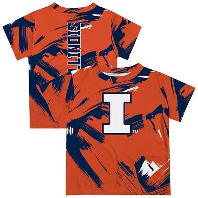 Youth Vive La Fete Orange Illinois Fighting Illini Paint Brush T-Shirt