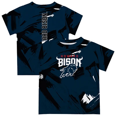 Youth Vive La Fete Navy Howard Bison Paint Brush T-Shirt