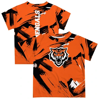 Youth Vive La Fete Orange Idaho State Bengals Paint Brush T-Shirt