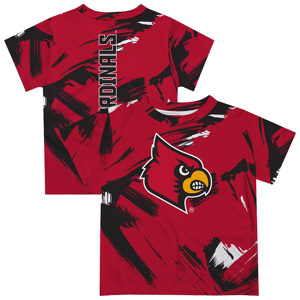 Youth Vive La Fete Red Louisville Cardinals Paint Brush T-Shirt