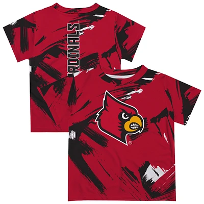 Youth Vive La Fete Red Louisville Cardinals Paint Brush T-Shirt