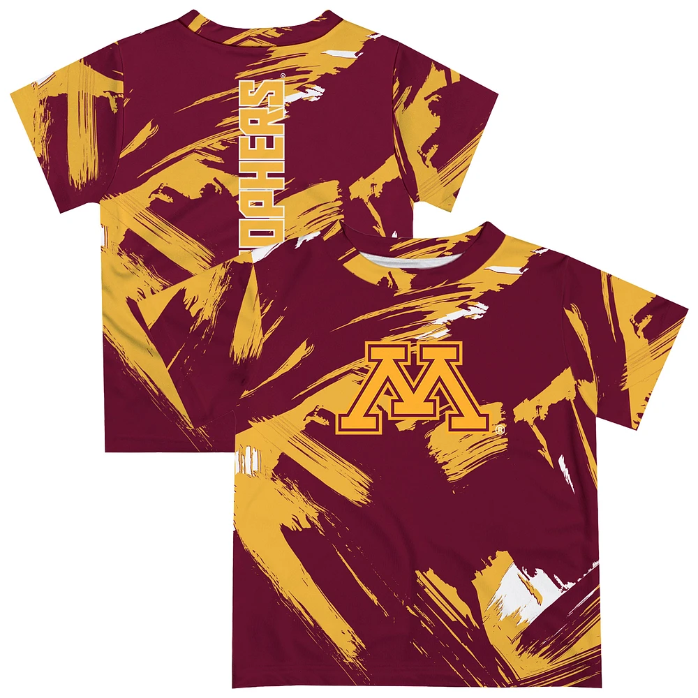 Youth Vive La Fete Maroon Minnesota Golden Gophers Paint Brush T-Shirt