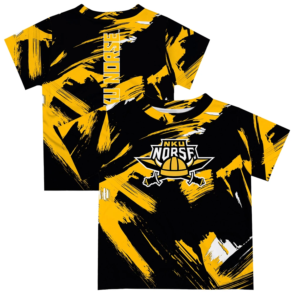 Youth Vive La Fete Black Northern Kentucky University Norse Paint Brush T-Shirt