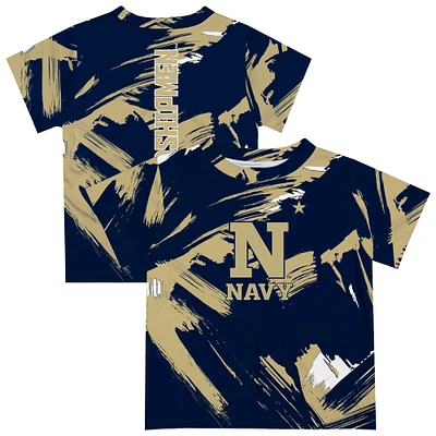 Youth Vive La Fete Navy Midshipmen Paint Brush T-Shirt