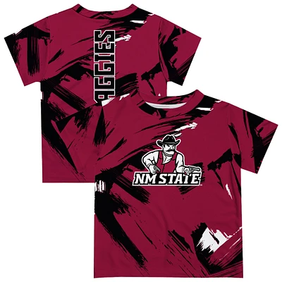 Youth Vive La Fete Crimson New Mexico State Aggies Paint Brush T-Shirt