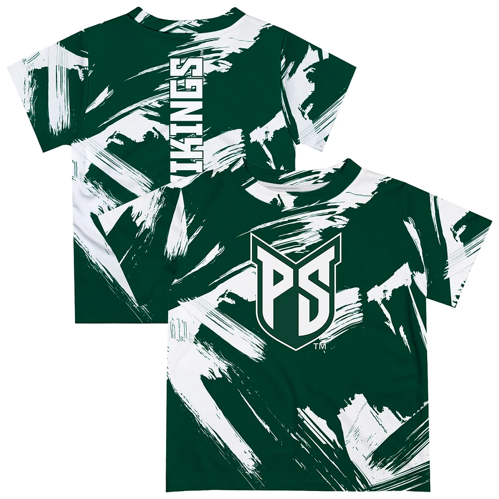 Youth Vive La Fete Green Portland State Vikings Paint Brush T-Shirt