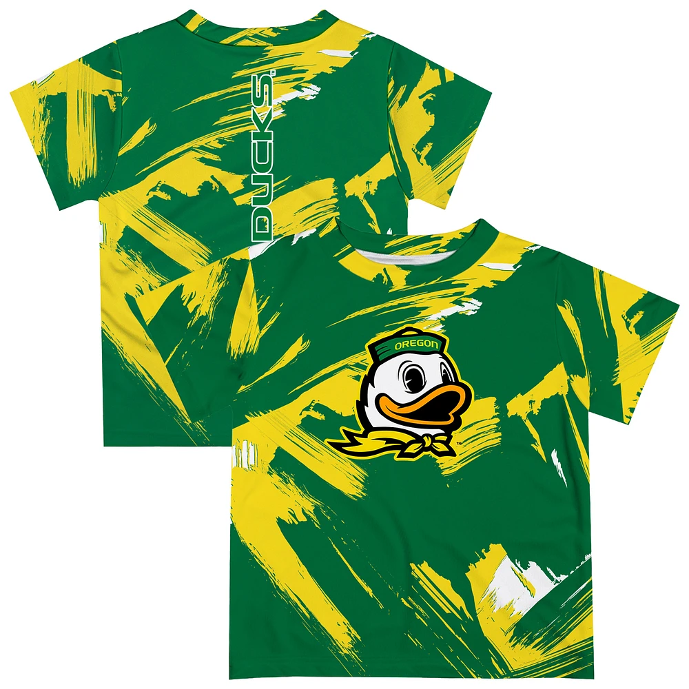 Youth Vive La Fete Green Oregon Ducks Paint Brush T-Shirt