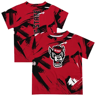 Youth Vive La Fete Red NC State Wolfpack Paint Brush T-Shirt