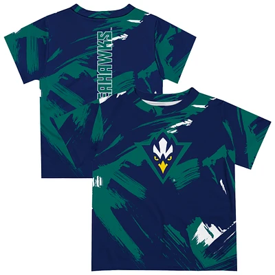 Youth Vive La Fete Navy UNC Wilmington Seahawks Paint Brush T-Shirt