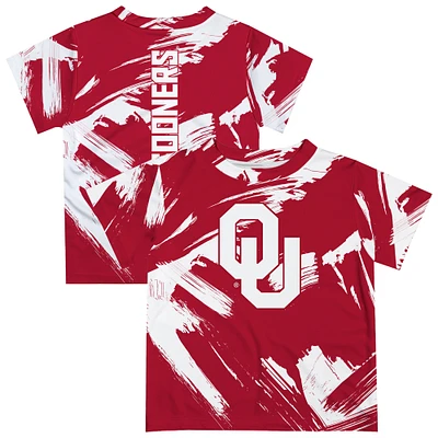 Youth Vive La Fete Crimson Oklahoma Sooners Paint Brush T-Shirt