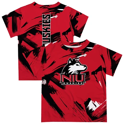 Youth Vive La Fete Cardinal Northern Illinois Huskies Paint Brush T-Shirt
