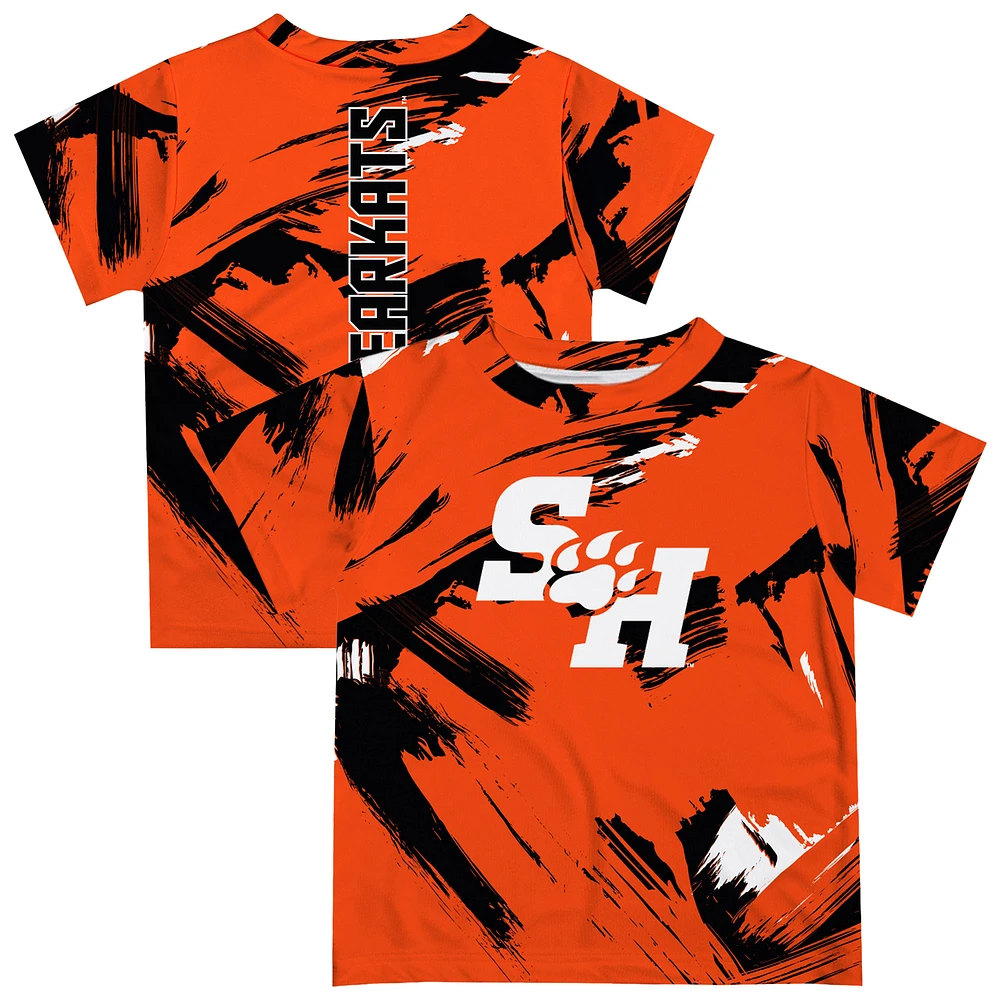 Youth Vive La Fete Orange Sam Houston State Bearkats Paint Brush T-Shirt