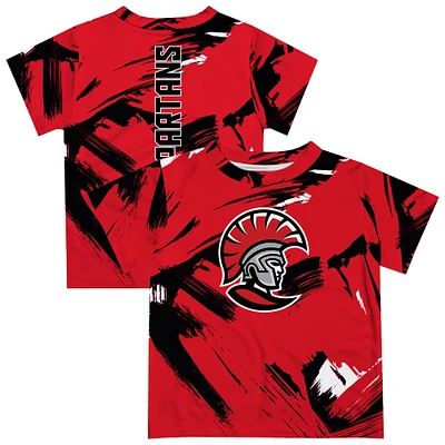 Youth Vive La Fete Red Tampa Spartans Paint Brush T-Shirt