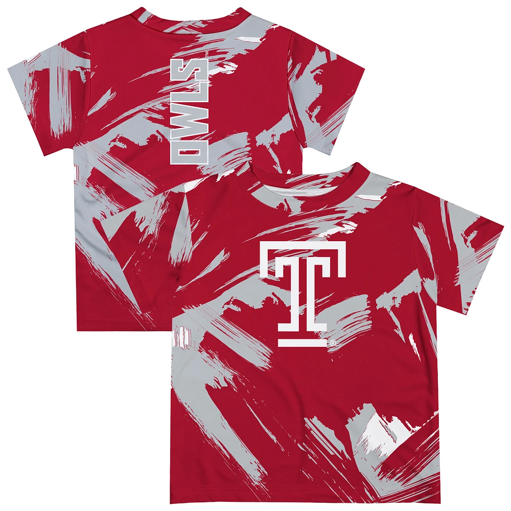 Youth Vive La Fete Cherry Temple Owls Paint Brush T-Shirt