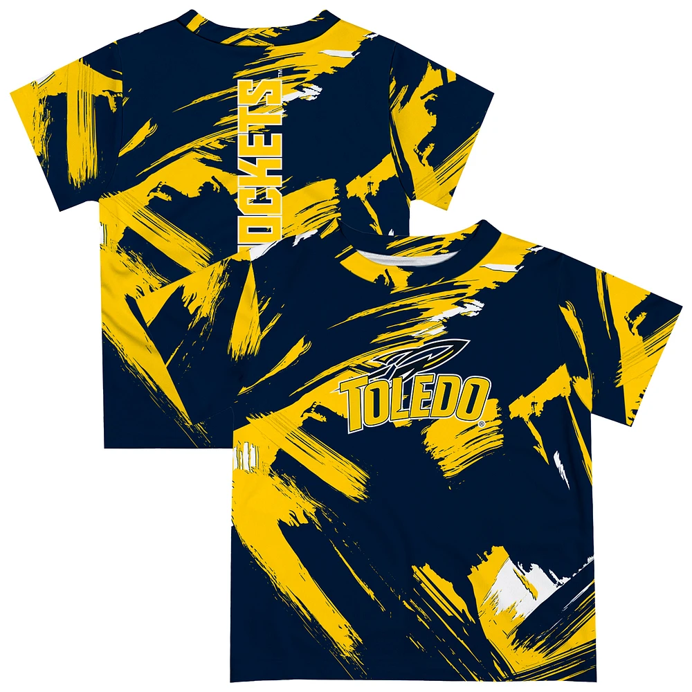 Youth Vive La Fete Navy Toledo Rockets Paint Brush T-Shirt