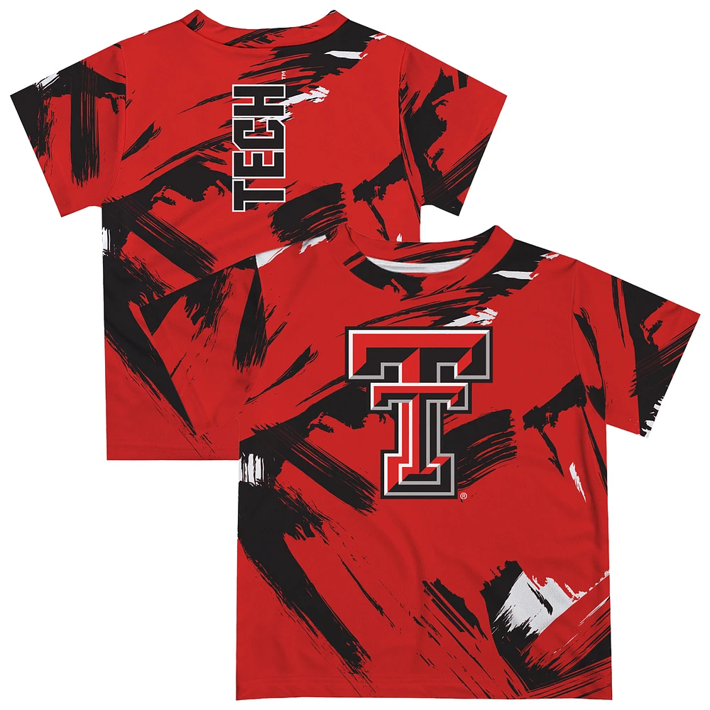 Youth Vive La Fete Red Texas Tech Raiders Paint Brush T-Shirt