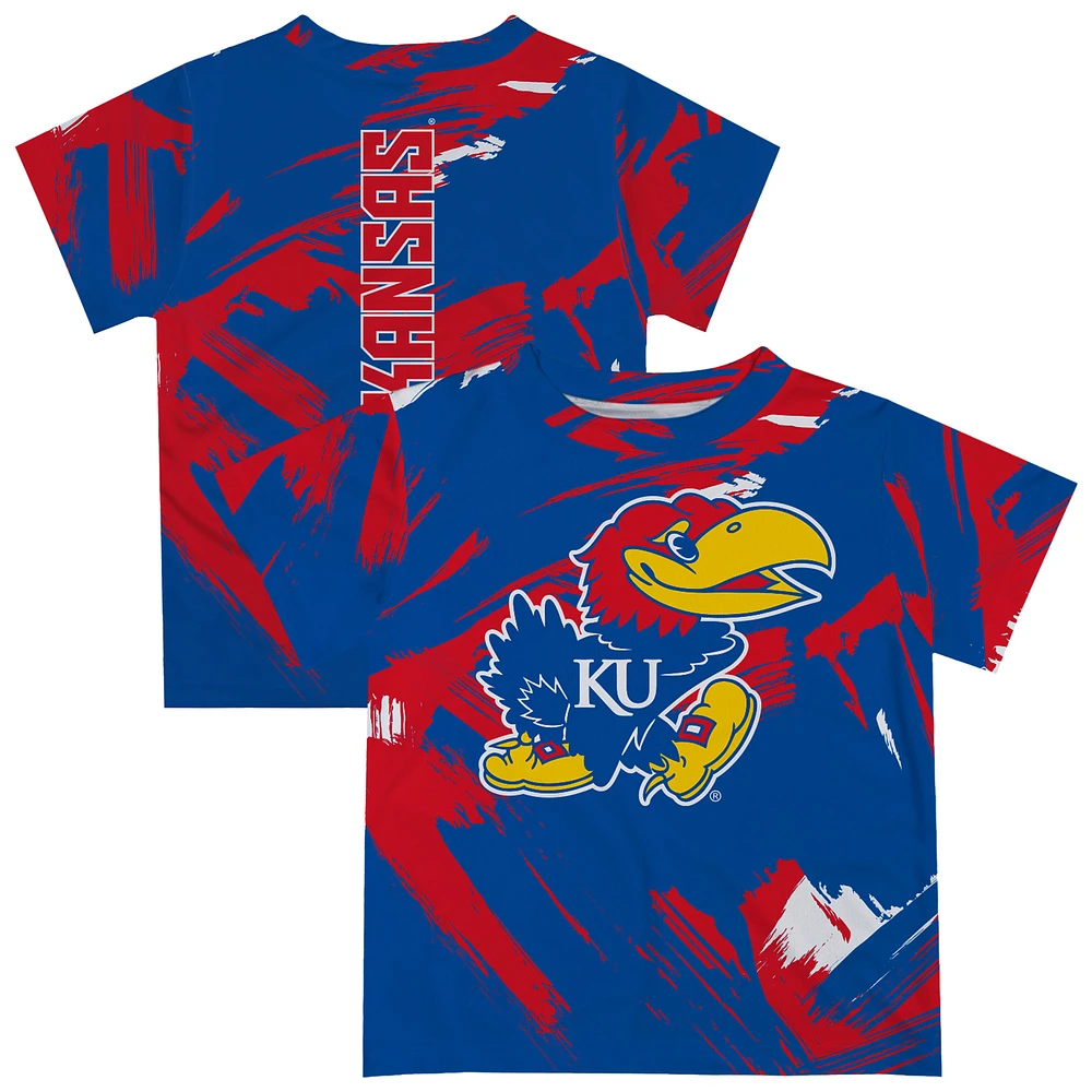 Youth Vive La Fete Royal Kansas Jayhawks Paint Brush T-Shirt