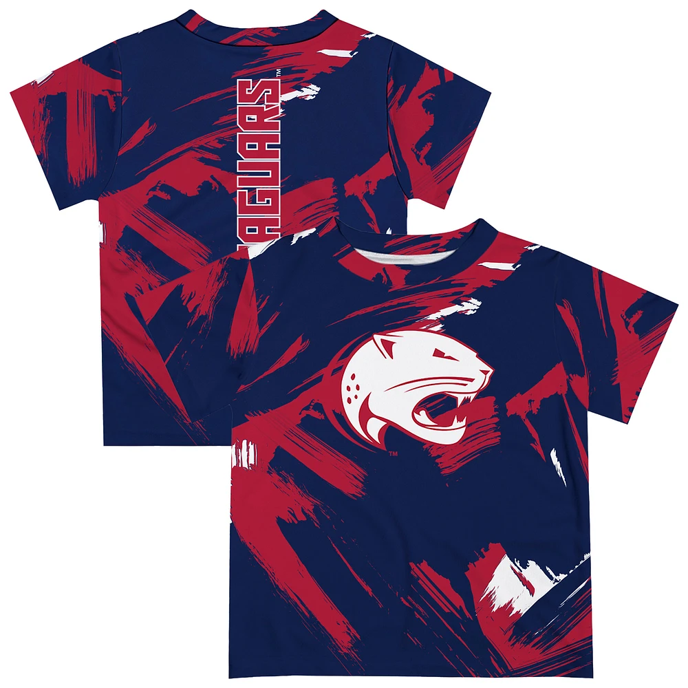 Youth Vive La Fete Blue South Alabama Jaguars Paint Brush T-Shirt