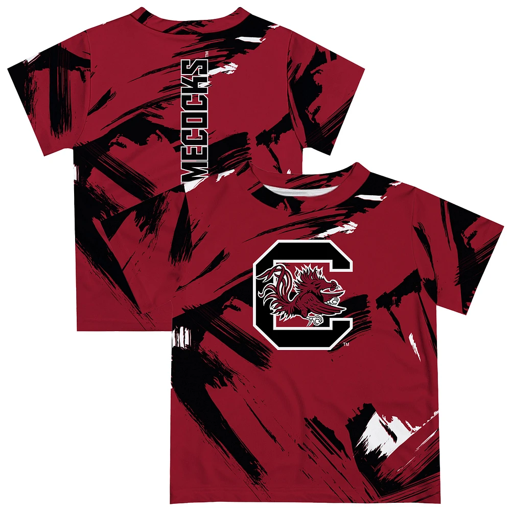 Youth Vive La Fete Garnet South Carolina Gamecocks Paint Brush T-Shirt