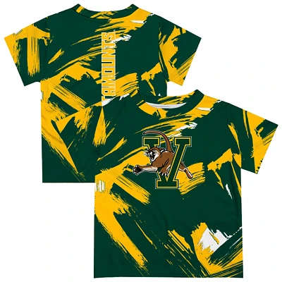 Youth Vive La Fete Green Vermont Catamounts Paint Brush T-Shirt