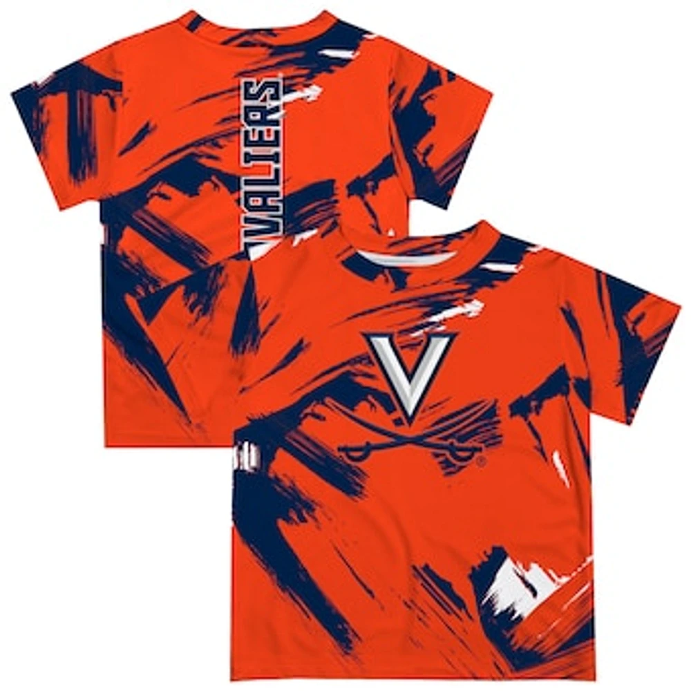 Youth Vive La Fete Orange Virginia Cavaliers Paint Brush T-Shirt