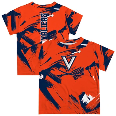 Youth Vive La Fete Orange Virginia Cavaliers Paint Brush T-Shirt