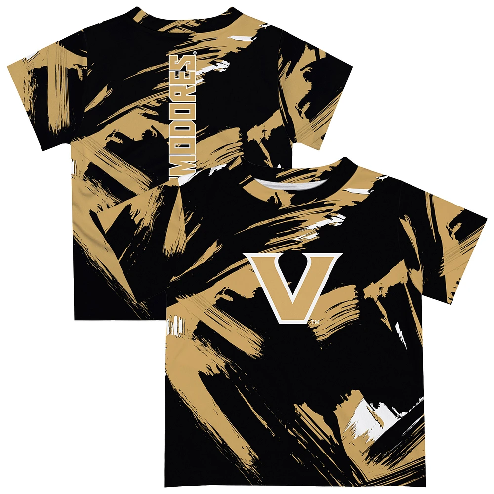 Youth Vive La Fete Black Vanderbilt Commodores Paint Brush T-Shirt