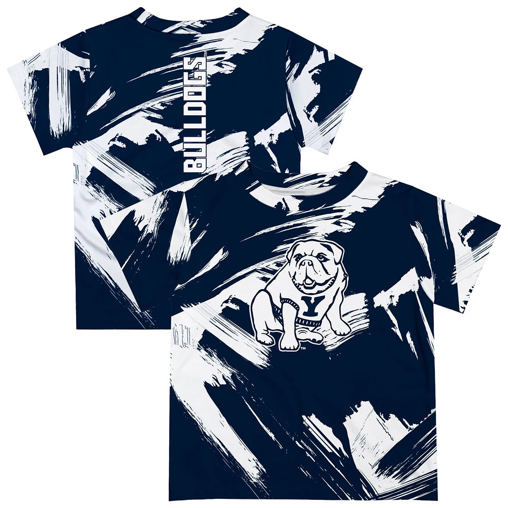 Youth Vive La Fete Navy Yale Bulldogs Paint Brush T-Shirt