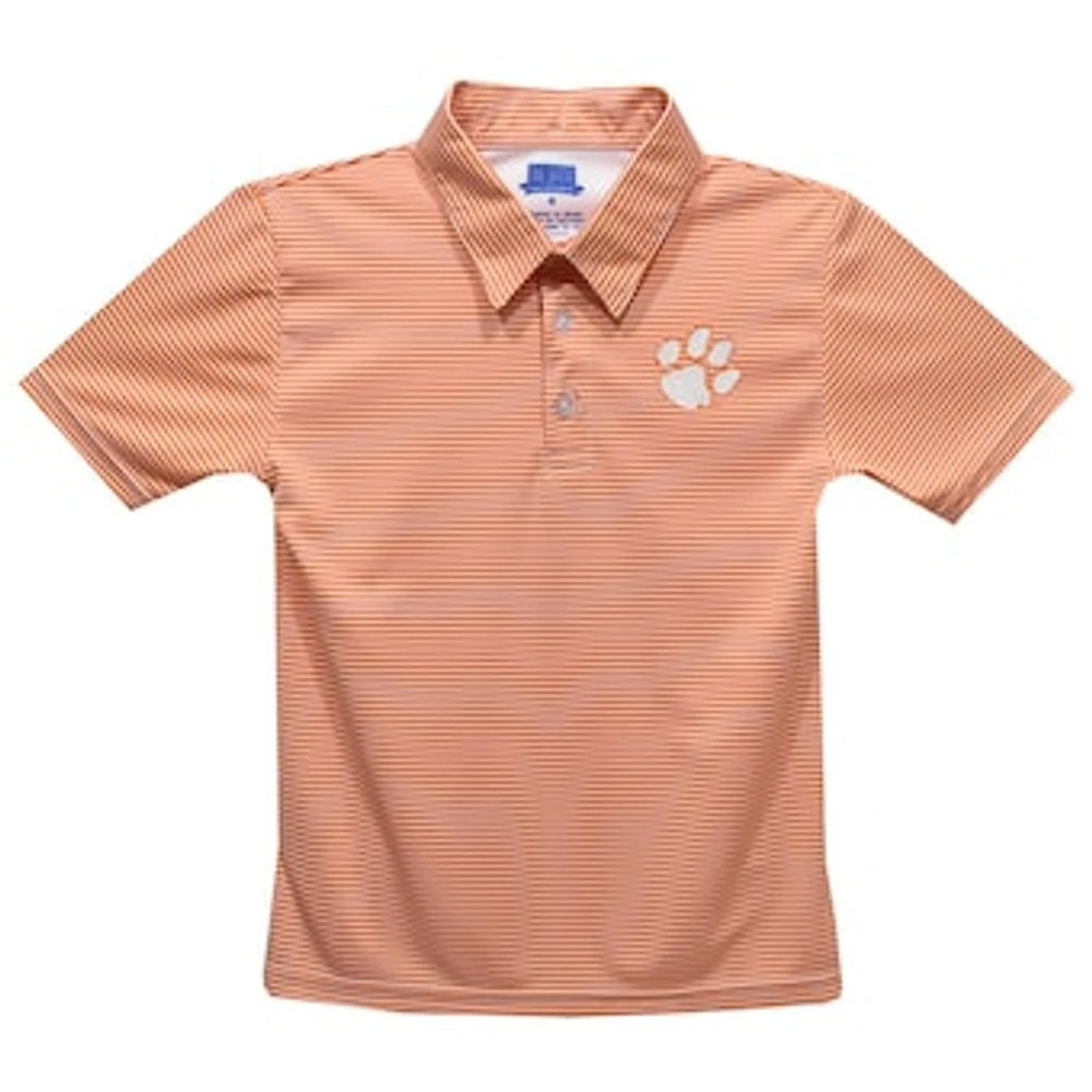 Toddler Vive La Fete Orange Clemson Tigers Pencil Stripe Polo