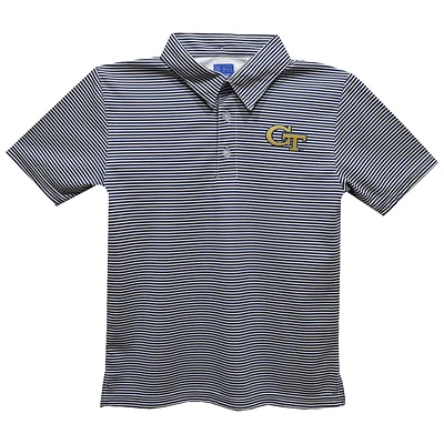 Toddler Vive La Fete Navy Georgia Tech Yellow Jackets Pencil Stripe Polo