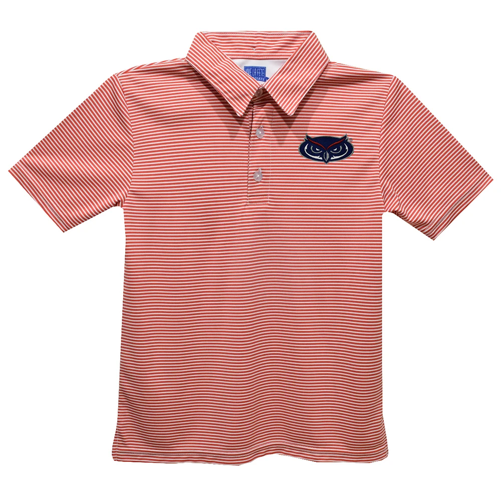 Toddler Vive La Fete Red Florida Atlantic Owls Pencil Stripe Polo