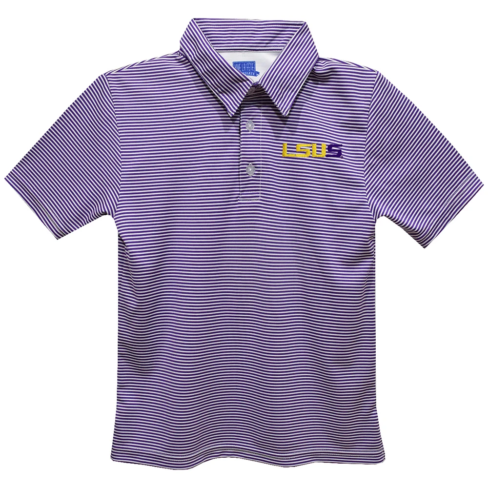 Toddler Vive La Fete Purple LSU Shreveport Pilots Pencil Stripe Polo