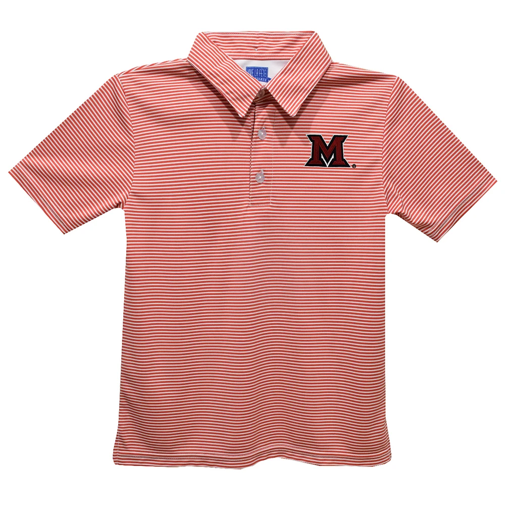 Toddler Vive La Fete Red Miami University RedHawks Pencil Stripe Polo