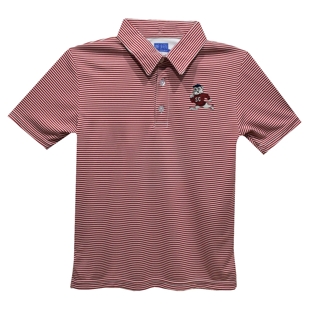 Toddler Vive La Fete Garnet South Carolina State Bulldogs Pencil Stripe Polo