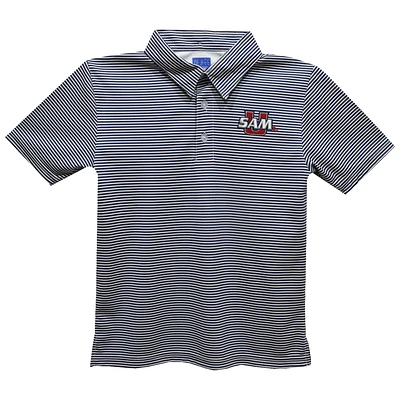 Toddler Vive La Fete Navy Samford Bulldogs Pencil Stripe Polo
