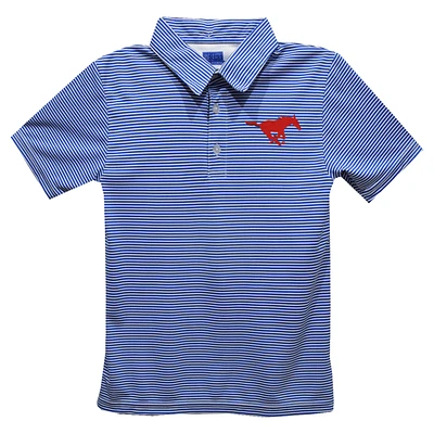 Toddler Vive La Fete Royal SMU Mustangs Pencil Stripe Polo