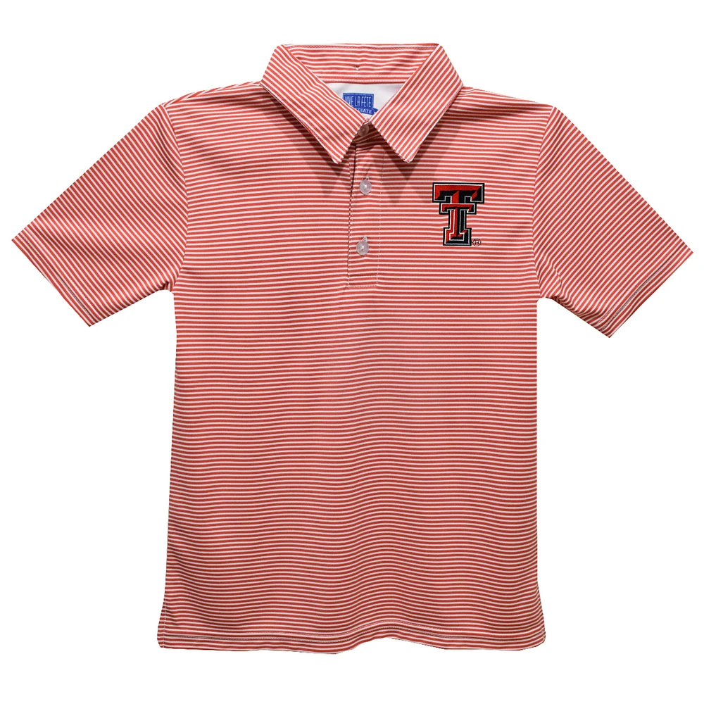 Toddler Vive La Fete Red Texas Tech Raiders Pencil Stripe Polo