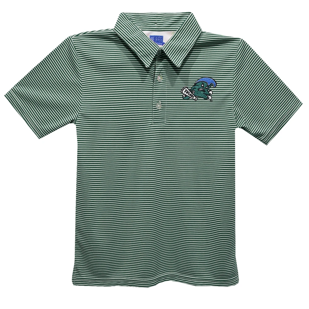 Toddler Vive La Fete Green Tulane Wave Pencil Stripe Polo