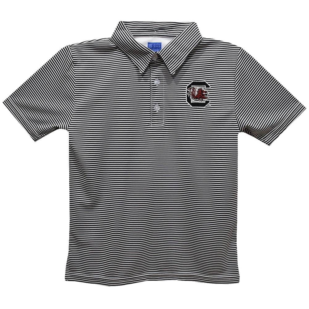 Toddler Vive La Fete Black South Carolina Gamecocks Pencil Stripe Polo